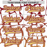 Custom Crimson Khaki Giraffe Graffiti Pattern Authentic Baseball Jersey