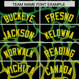 Custom Kelly Green Yellow Giraffe Graffiti Pattern Authentic Baseball Jersey