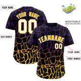 Custom Purple Gold Giraffe Graffiti Pattern Authentic Baseball Jersey