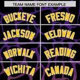 Custom Purple Gold Giraffe Graffiti Pattern Authentic Baseball Jersey