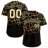 Custom Old Gold Brown Giraffe Graffiti Pattern Authentic Baseball Jersey