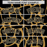 Custom Old Gold Brown Giraffe Graffiti Pattern Authentic Baseball Jersey