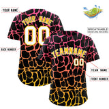 Custom Pink Gold Giraffe Graffiti Pattern Authentic Baseball Jersey