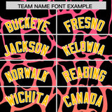 Custom Pink Gold Giraffe Graffiti Pattern Authentic Baseball Jersey