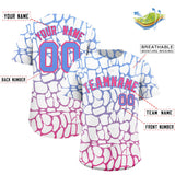 Custom Light Blue Pink Giraffe Graffiti Pattern Authentic Baseball Jersey