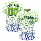 Custom Neon Green Royal Giraffe Graffiti Pattern Authentic Baseball Jersey