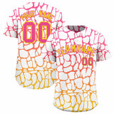 Custom Pink Gold Giraffe Graffiti Pattern Authentic Baseball Jersey