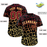 Custom Crimson Khaki Giraffe Graffiti Pattern Authentic Baseball Jersey