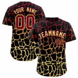 Custom Crimson Khaki Giraffe Graffiti Pattern Authentic Baseball Jersey
