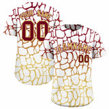 Custom Crimson Khaki Giraffe Graffiti Pattern Authentic Baseball Jersey