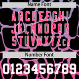 Custom Light Blue Pink Giraffe Graffiti Pattern Authentic Baseball Jersey