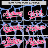 Custom Light Blue Pink Giraffe Graffiti Pattern Authentic Baseball Jersey