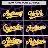 Custom Purple Gold Giraffe Graffiti Pattern Authentic Baseball Jersey