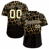 Custom Old Gold Brown Giraffe Graffiti Pattern Authentic Baseball Jersey