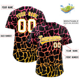 Custom Pink Gold Giraffe Graffiti Pattern Authentic Baseball Jersey