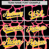 Custom Pink Gold Giraffe Graffiti Pattern Authentic Baseball Jersey