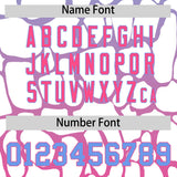 Custom Light Blue Pink Giraffe Graffiti Pattern Authentic Baseball Jersey