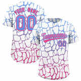 Custom Light Blue Pink Giraffe Graffiti Pattern Authentic Baseball Jersey
