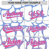 Custom Light Blue Pink Giraffe Graffiti Pattern Authentic Baseball Jersey