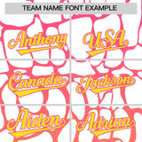 Custom Pink Gold Giraffe Graffiti Pattern Authentic Baseball Jersey