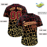 Custom Crimson Khaki Giraffe Graffiti Pattern Authentic Baseball Jersey