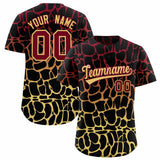 Custom Crimson Khaki Giraffe Graffiti Pattern Authentic Baseball Jersey