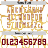 Custom Crimson Khaki Giraffe Graffiti Pattern Authentic Baseball Jersey