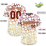 Custom Crimson Khaki Giraffe Graffiti Pattern Authentic Baseball Jersey