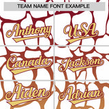 Custom Crimson Khaki Giraffe Graffiti Pattern Authentic Baseball Jersey