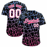 Custom Light Blue Pink Giraffe Graffiti Pattern Authentic Baseball Jersey