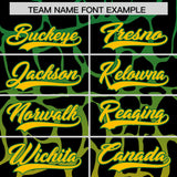 Custom Kelly Green Yellow Giraffe Graffiti Pattern Authentic Baseball Jersey