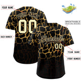 Custom Old Gold Brown Giraffe Graffiti Pattern Authentic Baseball Jersey