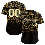 Custom Old Gold Brown Giraffe Graffiti Pattern Authentic Baseball Jersey