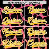 Custom Pink Gold Giraffe Graffiti Pattern Authentic Baseball Jersey