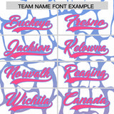 Custom Light Blue Pink Giraffe Graffiti Pattern Authentic Baseball Jersey