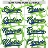 Custom Neon Green Royal Giraffe Graffiti Pattern Authentic Baseball Jersey