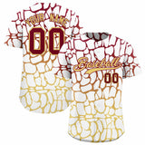 Custom Crimson Khaki Giraffe Graffiti Pattern Authentic Baseball Jersey