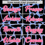 Custom Light Blue Pink Giraffe Graffiti Pattern Authentic Baseball Jersey