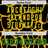 Custom Kelly Green Yellow Giraffe Graffiti Pattern Authentic Baseball Jersey