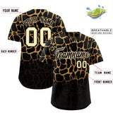 Custom Old Gold Brown Giraffe Graffiti Pattern Authentic Baseball Jersey