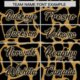 Custom Old Gold Brown Giraffe Graffiti Pattern Authentic Baseball Jersey