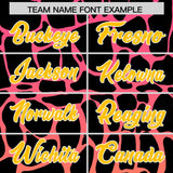 Custom Pink Gold Giraffe Graffiti Pattern Authentic Baseball Jersey