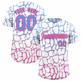 Custom Light Blue Pink Giraffe Graffiti Pattern Authentic Baseball Jersey