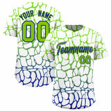 Custom Neon Green Royal Giraffe Graffiti Pattern Authentic Baseball Jersey