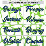 Custom Neon Green Royal Giraffe Graffiti Pattern Authentic Baseball Jersey