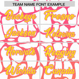 Custom Pink Gold Giraffe Graffiti Pattern Authentic Baseball Jersey