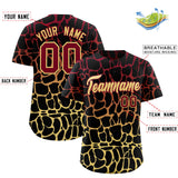 Custom Crimson Khaki Giraffe Graffiti Pattern Authentic Baseball Jersey