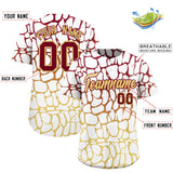 Custom Crimson Khaki Giraffe Graffiti Pattern Authentic Baseball Jersey