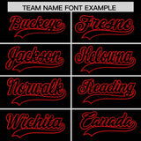 Custom Black Red Grid Blur Pattern Authentic Baseball Jersey