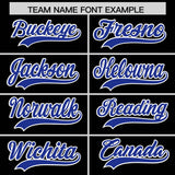 Custom Black Royal Grid Blur Pattern Authentic Baseball Jersey